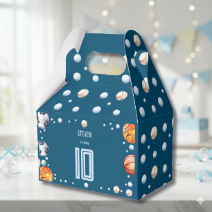 Ball sports kids birthday favor box