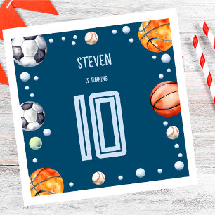 Ball sports kids birthday napkin