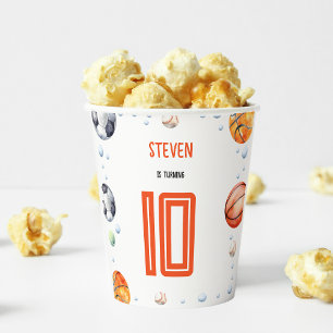 Ball sports kids birthday paper cups