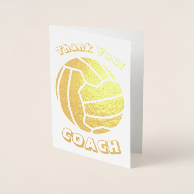 Ball Theme Netball Coach Thank You Gold Foil Card (Front)