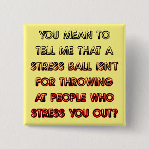 Balle anti-stress Bouton drôle Badge Épinglette