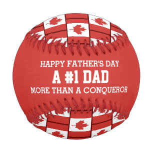Balle De Baseball #1 NUMÉRO 1 DAC Fête des pères CANADA Drapeau