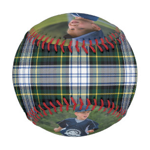 Balle De Baseball 2 Photos Vert Blanc Chèque Tartan Keepsaké