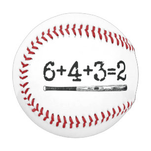 Balle De Baseball 6+4+3=2 Drôle Baseball Double Play Baseman Numér