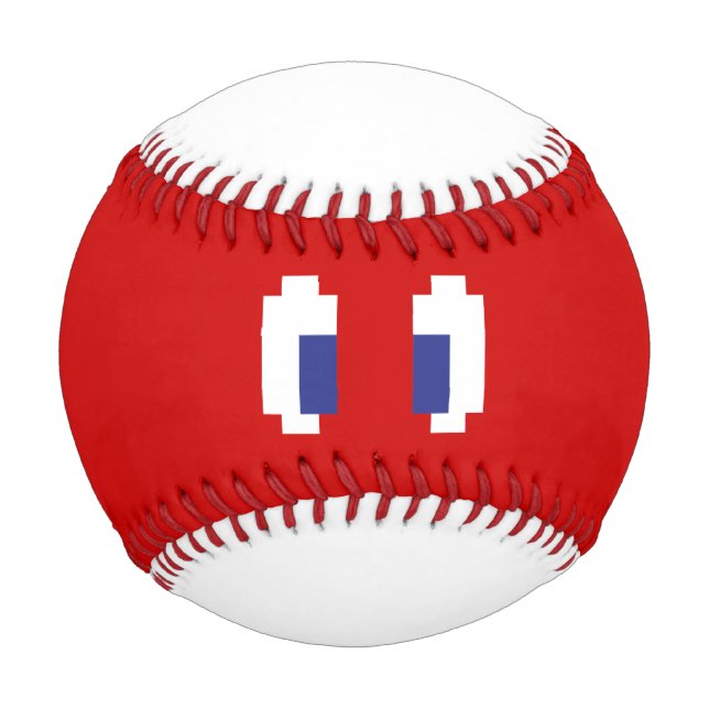 Balle De Baseball 8 bits Pixel Manga Eyes (Devant)