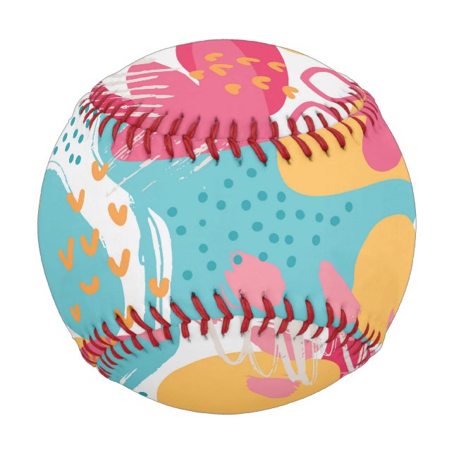 Balle De Baseball Abstrait Coloré (Devant)