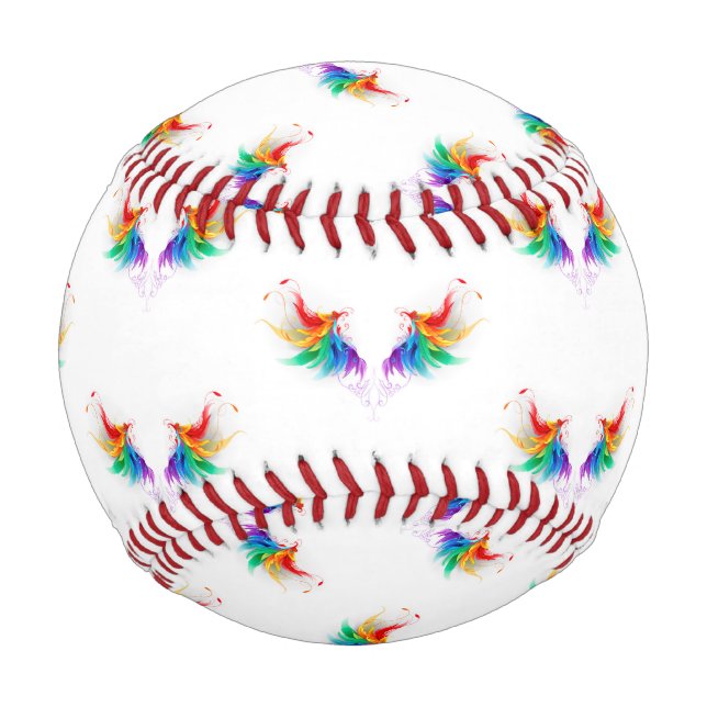Balle De Baseball Ailes fluffy arc-en-ciel (Devant)