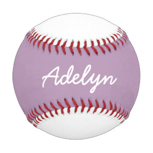 Balle De Baseball Ajouter le nom Custom White and Lavender Baseball