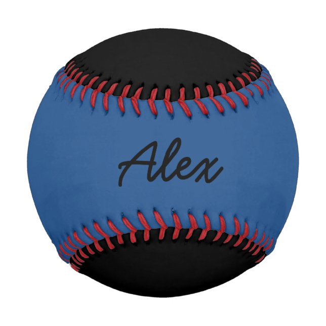 Balle De Baseball Ajouter un nom Custom Black and Blue Baseball (Devant)