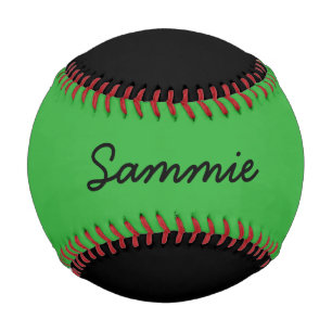 Balle De Baseball Ajouter un nom Custom Black and Green Baseball