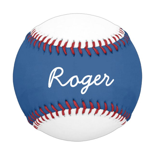 Balle De Baseball Ajouter un nom Custom White and Blue Baseball (Devant)