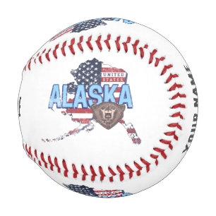 Balle De Baseball Alaska State États-Unis Carte Vintage USA