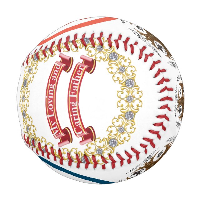 Balle De Baseball Amour et attention Bonne fête des pères Baseball (Dos Gauche)