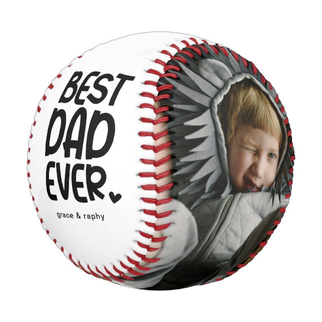 Balle De Baseball Amusant Moderne 'MEILLEUR PAPA JAMAIS' 2 Photo (Angle)