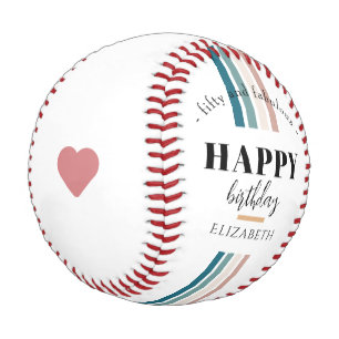 Balle De Baseball Anniversaire Design minimaliste aux couleurs paste