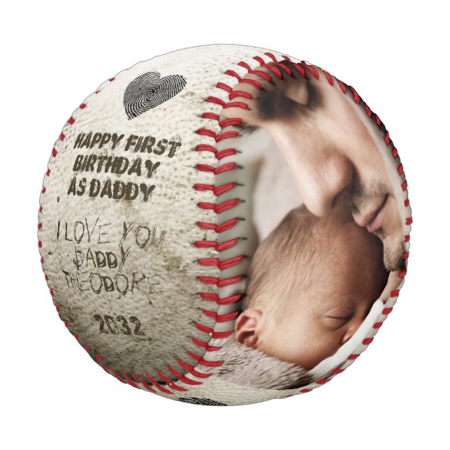 Balle De Baseball Anniversaire Nouveau père à créerVotre propre coll (Angle)