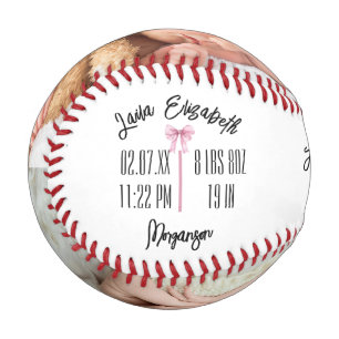 Balle De Baseball Annonce de naissance de bébé Photo de nouveau-né