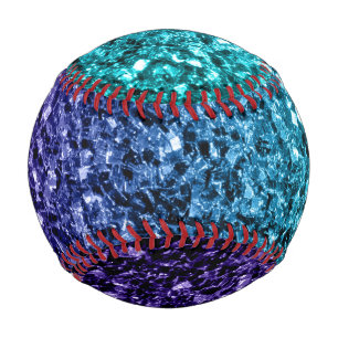 Balle De Baseball Aqua blue ombre fausse parties scintillant scintil