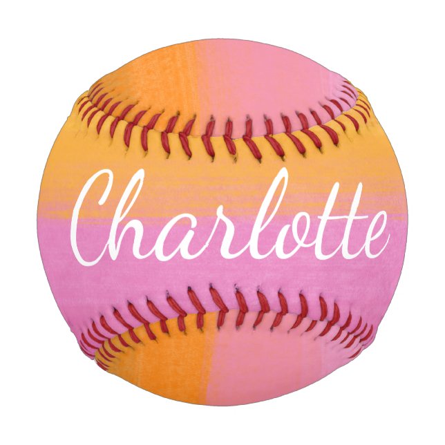 Balle De Baseball Aquarelle Abstraite rose pâle (Devant)