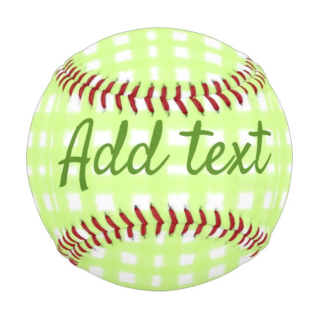 Balle De Baseball Aquarelle vert plaid ginham personnalisé ajouter t (Devant)