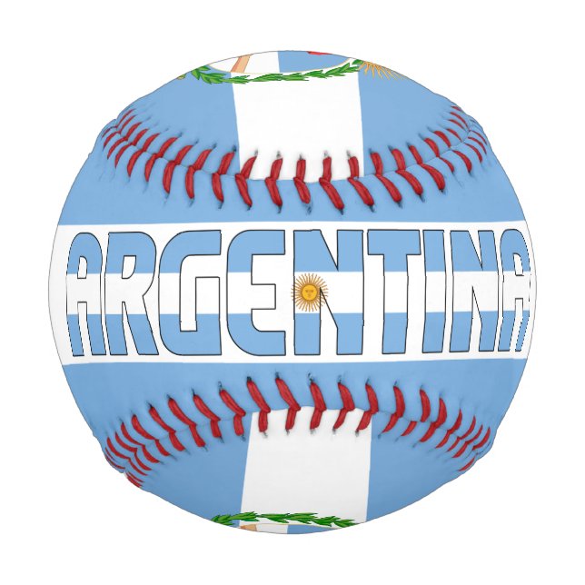 Balle De Baseball Argentine Drapeau et blason Patriotique (Devant)