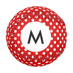 Balle De Baseball Arrière - plan de point de Polka Monogram