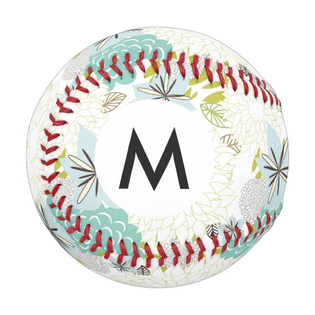 Balle De Baseball Arrière - plan floral (Devant Gauche)