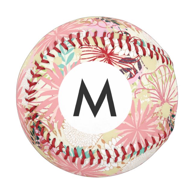 Balle De Baseball Arrière - plan floral 4 (Devant Gauche)
