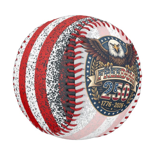 Balle De Baseball Art de baseball patriotique Bold Freedom 250  (Angle)