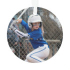 Balle de baseball avec couture rouge photo personn