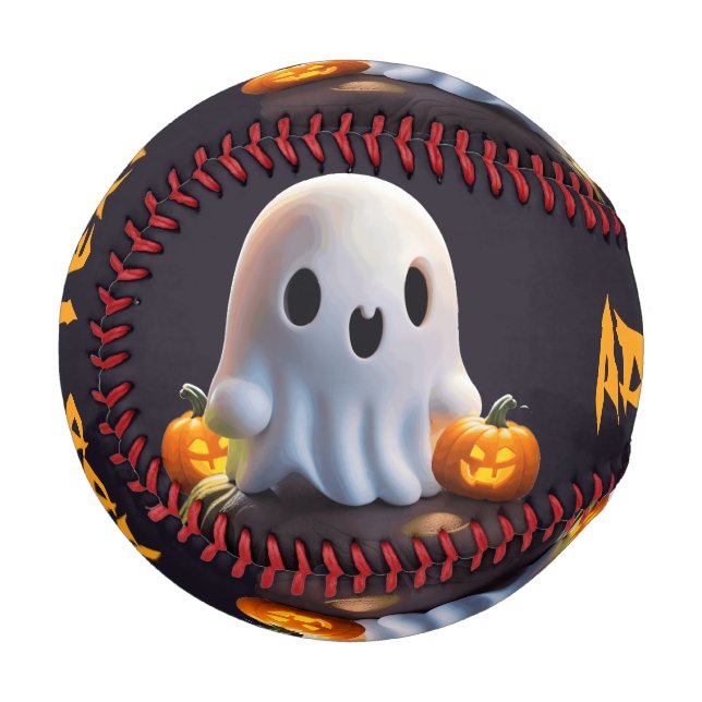 Balle De Baseball Baby Ghost Déplaisant mignon caractère Halloween (Devant Gauche)