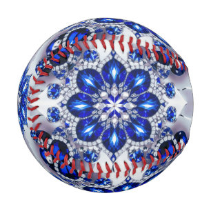Balle De Baseball Bal de baseball patriotique aux couleurs Bleues Bl