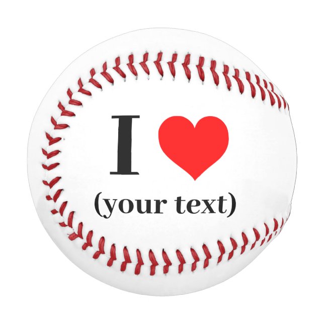 Balle De Baseball Baseball - Custom I heart (votre texte) (Devant Gauche)