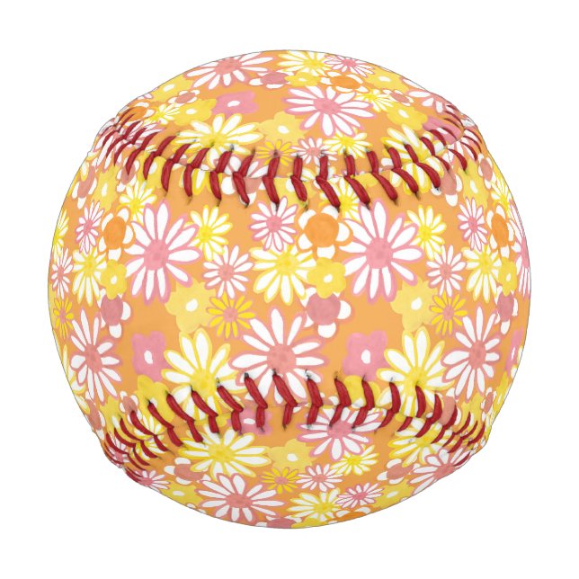 Balle De Baseball Baseball Daisies d'été (Devant)