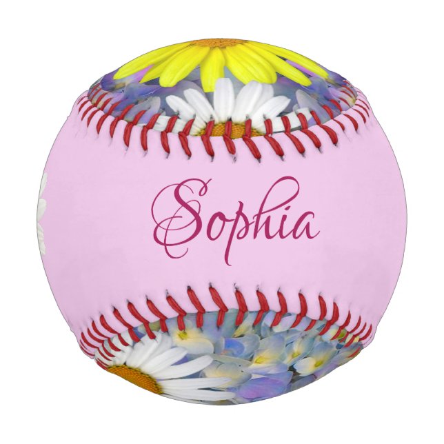 Balle De Baseball Baseball Jolie Fleurs (Devant)