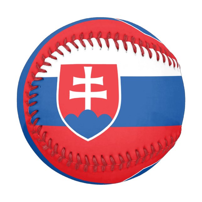 Balle De Baseball Baseball patriotique avec drapeau de la Slovaquie (Devant Gauche)