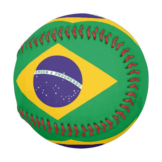 Balle De Baseball Baseball patriotique avec drapeau du Brésil (Devant Droite)