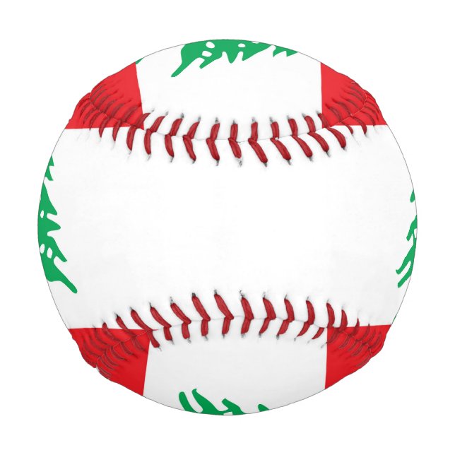 Balle De Baseball Baseball patriotique avec drapeau du Liban (Dos)