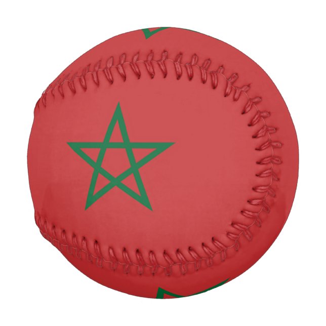 Balle De Baseball Baseball patriotique avec drapeau du Maroc (Devant Droite)