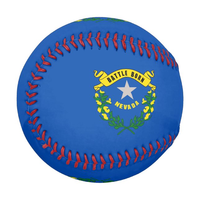 Balle De Baseball Baseball patriotique avec drapeau du Nevada, USA (Devant Gauche)