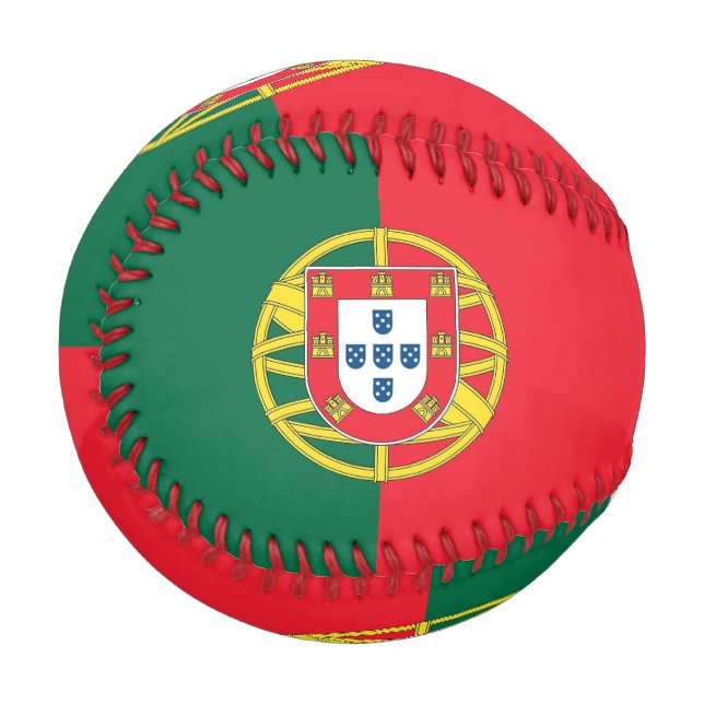 Balle De Baseball Baseball patriotique avec drapeau du Portugal (Devant Gauche)