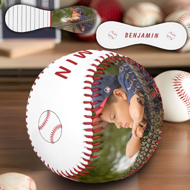 Balle De Baseball Baseball personnalisé avec nom et photo (Créateur téléchargé)