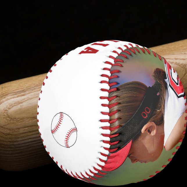 Balle De Baseball Baseball personnalisé avec nom Numéro Photo Enfant (Créateur téléchargé)