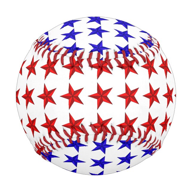Balle De Baseball Baseball Red Blue Stars (Dos)