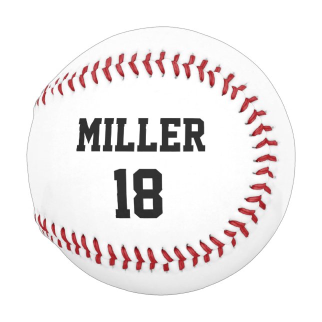 Balle De Baseball Baseball Sports NOM NUMÉRO Ball Game Team (Dos Gauche)