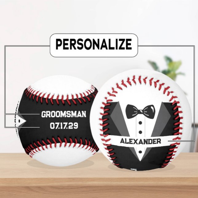 Balle De Baseball Baseball sur mesure pour garçon d'honneur – Texte  (Créateur téléchargé)
