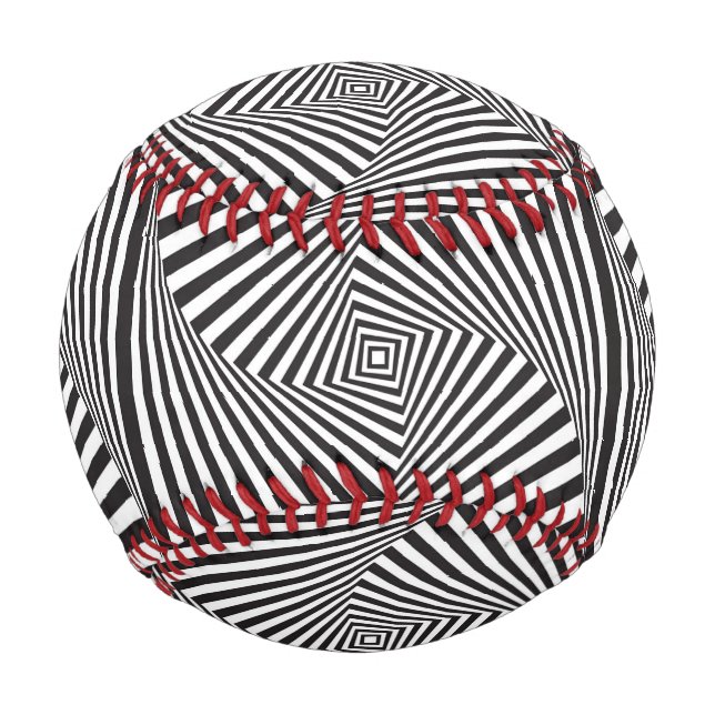 Balle De Baseball Belle illusion d'optique en spirale noire (Dos)
