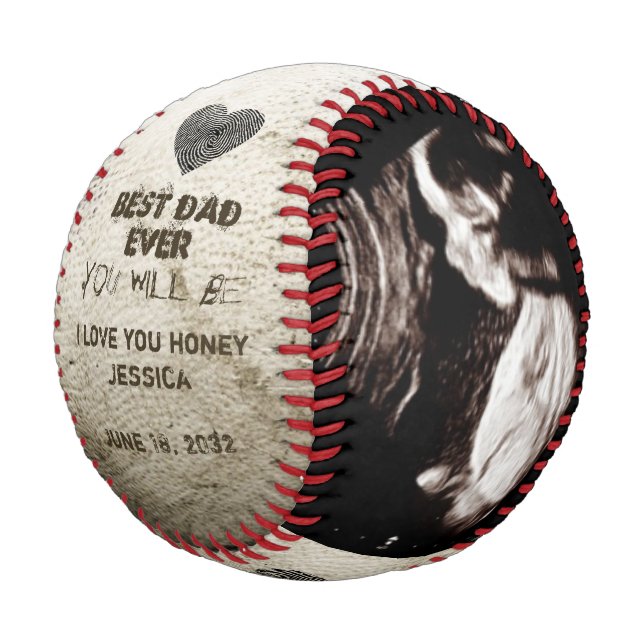 Balle De Baseball Bientôt être papa Bébé Révéler Grossesse Annonce (Angle)