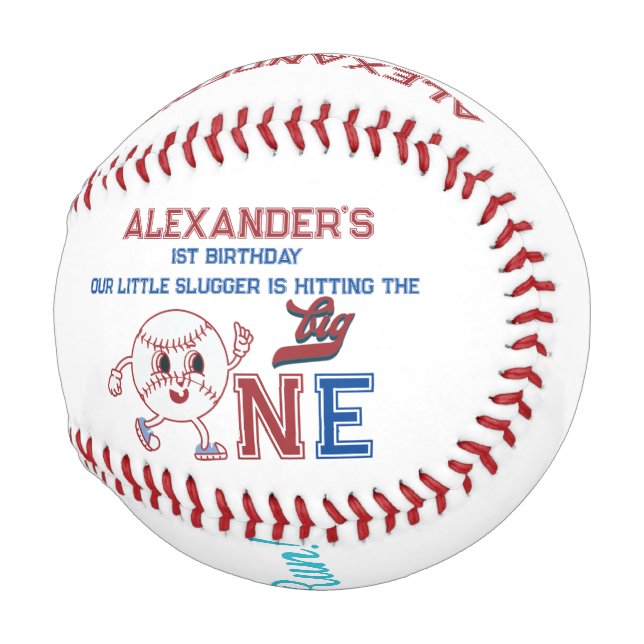 Balle De Baseball Big One Rookie De L'Année Première Fête D'Annivers (Devant Droite)