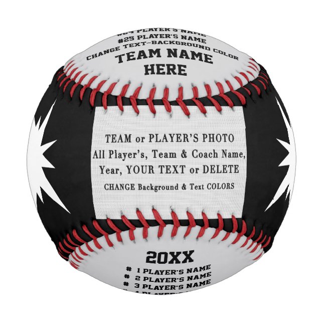 Balle De Baseball Black and Grey, Custom Printing Baseball pour entr (Devant)